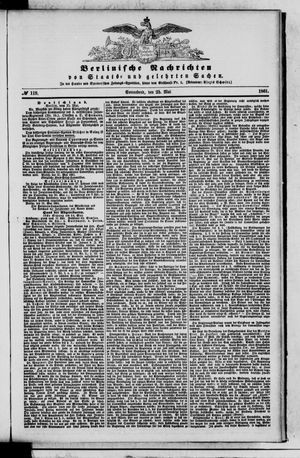 Berlinische Nachrichten von Staats- und gelehrten Sachen vom 25.05.1861