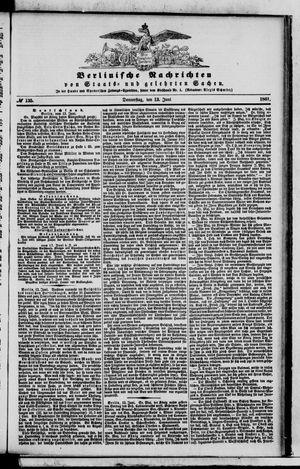 Berlinische Nachrichten von Staats- und gelehrten Sachen vom 13.06.1861