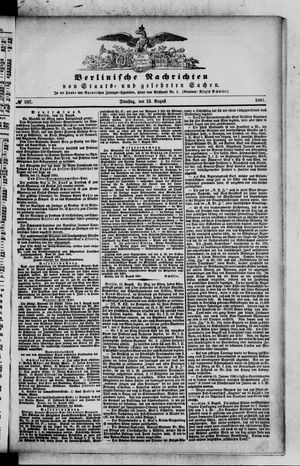 Berlinische Nachrichten von Staats- und gelehrten Sachen vom 13.08.1861