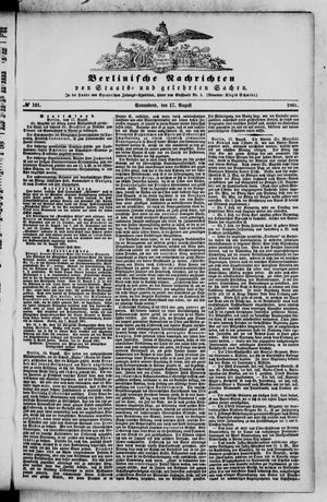 Berlinische Nachrichten von Staats- und gelehrten Sachen vom 17.08.1861