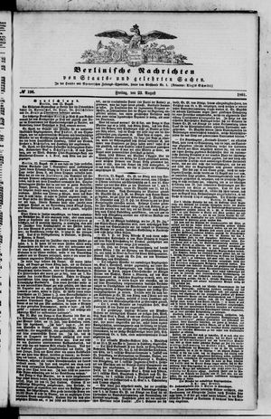 Berlinische Nachrichten von Staats- und gelehrten Sachen vom 23.08.1861