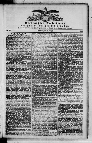 Berlinische Nachrichten von Staats- und gelehrten Sachen vom 28.08.1861