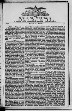Berlinische Nachrichten von Staats- und gelehrten Sachen vom 07.09.1861