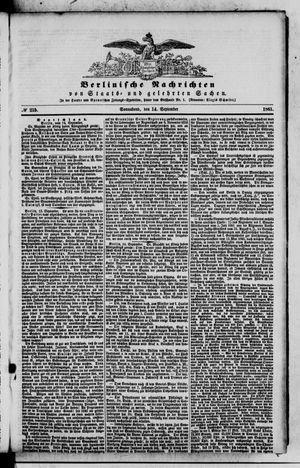 Berlinische Nachrichten von Staats- und gelehrten Sachen vom 14.09.1861