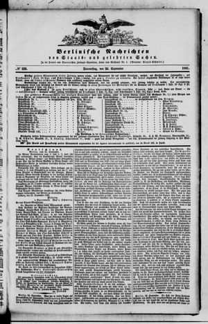 Berlinische Nachrichten von Staats- und gelehrten Sachen vom 26.09.1861