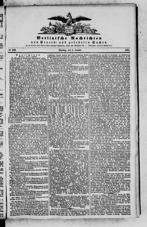Berlinische Nachrichten von Staats- und gelehrten Sachen vom 01.10.1861