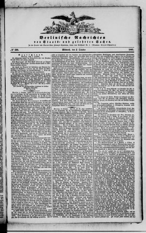 Berlinische Nachrichten von Staats- und gelehrten Sachen vom 02.10.1861