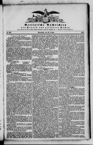 Berlinische Nachrichten von Staats- und gelehrten Sachen vom 10.10.1861