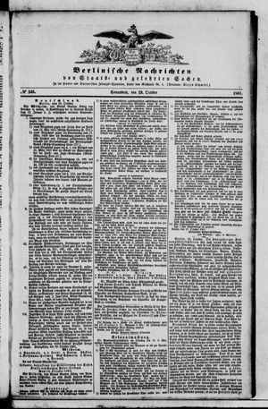 Berlinische Nachrichten von Staats- und gelehrten Sachen vom 19.10.1861