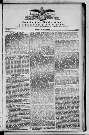 Berlinische Nachrichten von Staats- und gelehrten Sachen on Nov 10, 1861