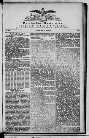 Berlinische Nachrichten von Staats- und gelehrten Sachen vom 12.11.1861