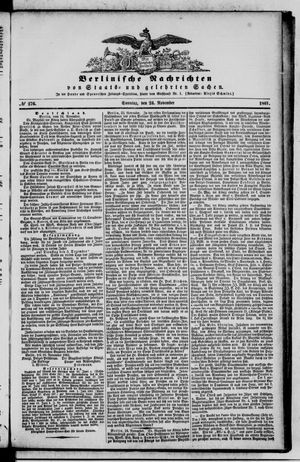 Berlinische Nachrichten von Staats- und gelehrten Sachen vom 24.11.1861