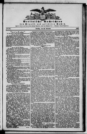 Berlinische Nachrichten von Staats- und gelehrten Sachen vom 26.11.1861