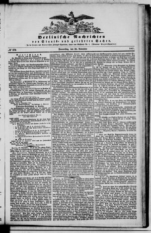 Berlinische Nachrichten von Staats- und gelehrten Sachen vom 28.11.1861