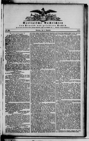 Berlinische Nachrichten von Staats- und gelehrten Sachen vom 01.12.1861