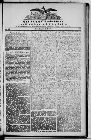 Berlinische Nachrichten von Staats- und gelehrten Sachen vom 12.12.1861