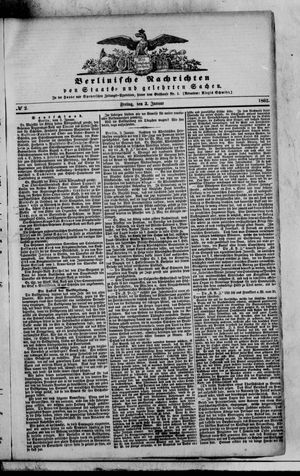 Berlinische Nachrichten von Staats- und gelehrten Sachen vom 03.01.1862