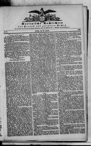 Berlinische Nachrichten von Staats- und gelehrten Sachen vom 10.01.1862
