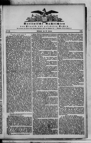 Berlinische Nachrichten von Staats- und gelehrten Sachen vom 15.01.1862