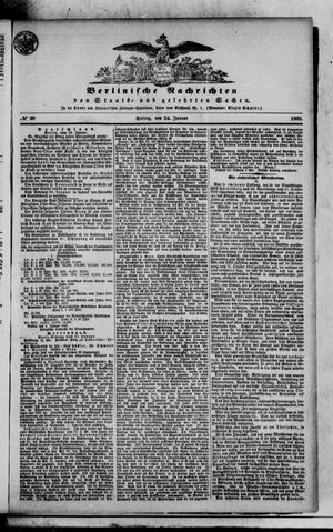 Berlinische Nachrichten von Staats- und gelehrten Sachen vom 24.01.1862