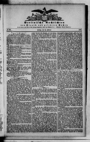 Berlinische Nachrichten von Staats- und gelehrten Sachen vom 14.02.1862