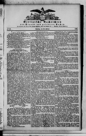 Berlinische Nachrichten von Staats- und gelehrten Sachen vom 23.02.1862