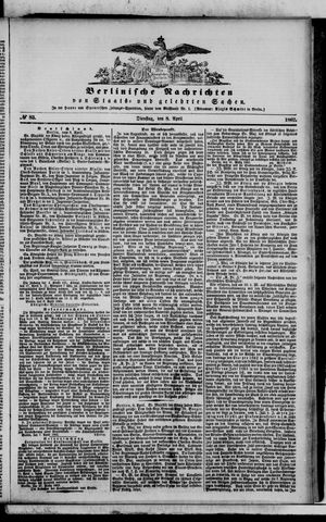 Berlinische Nachrichten von Staats- und gelehrten Sachen vom 08.04.1862