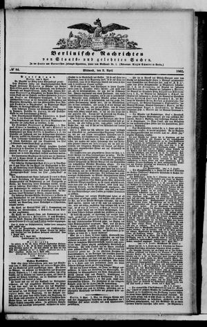 Berlinische Nachrichten von Staats- und gelehrten Sachen vom 09.04.1862