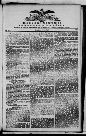 Berlinische Nachrichten von Staats- und gelehrten Sachen vom 12.04.1862
