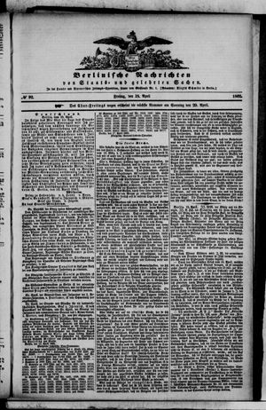 Berlinische Nachrichten von Staats- und gelehrten Sachen vom 18.04.1862