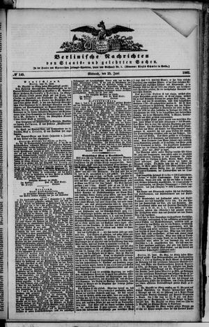 Berlinische Nachrichten von Staats- und gelehrten Sachen vom 25.06.1862