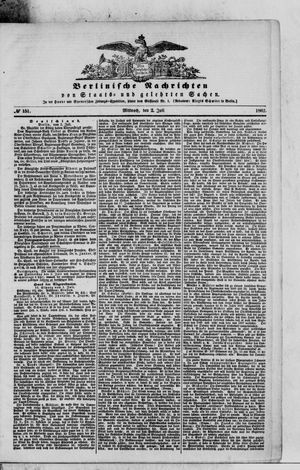 Berlinische Nachrichten von Staats- und gelehrten Sachen vom 02.07.1862