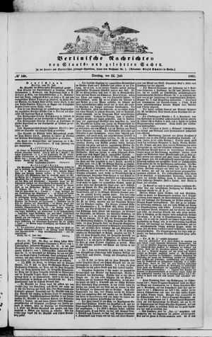 Berlinische Nachrichten von Staats- und gelehrten Sachen vom 22.07.1862