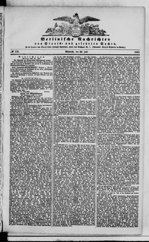 Berlinische Nachrichten von Staats- und gelehrten Sachen on Jul 30, 1862