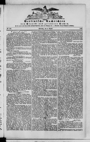 Berlinische Nachrichten von Staats- und gelehrten Sachen vom 03.08.1862