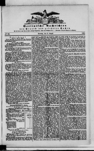 Berlinische Nachrichten von Staats- und gelehrten Sachen vom 17.08.1862
