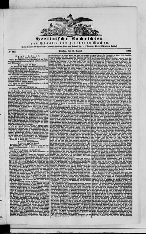Berlinische Nachrichten von Staats- und gelehrten Sachen vom 19.08.1862