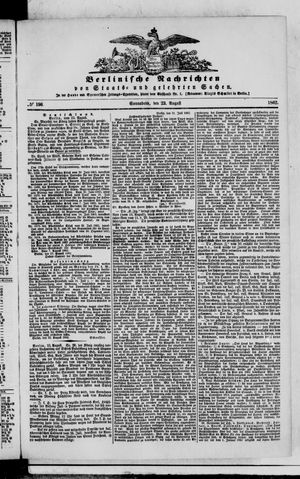 Berlinische Nachrichten von Staats- und gelehrten Sachen vom 23.08.1862