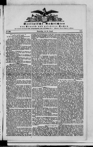 Berlinische Nachrichten von Staats- und gelehrten Sachen vom 28.08.1862