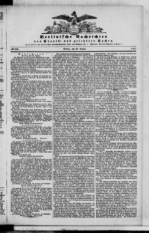 Berlinische Nachrichten von Staats- und gelehrten Sachen vom 29.08.1862