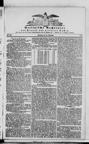 Berlinische Nachrichten von Staats- und gelehrten Sachen vom 14.09.1862