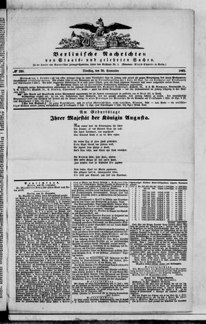 Berlinische Nachrichten von Staats- und gelehrten Sachen vom 30.09.1862