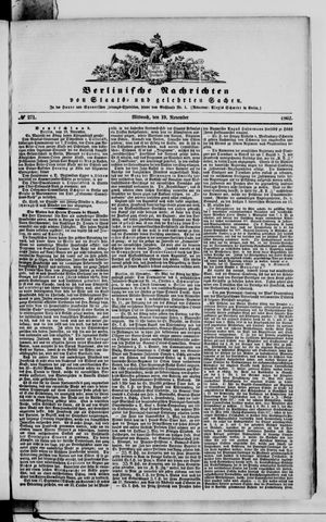 Berlinische Nachrichten von Staats- und gelehrten Sachen vom 19.11.1862