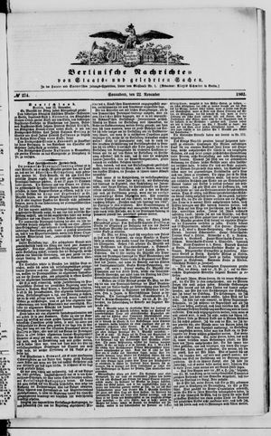 Berlinische Nachrichten von Staats- und gelehrten Sachen vom 22.11.1862
