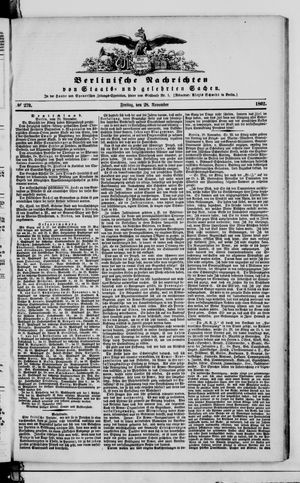 Berlinische Nachrichten von Staats- und gelehrten Sachen on Nov 28, 1862