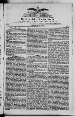 Berlinische Nachrichten von Staats- und gelehrten Sachen vom 22.01.1863