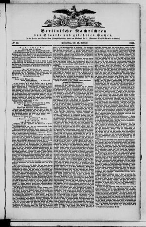 Berlinische Nachrichten von Staats- und gelehrten Sachen vom 19.02.1863