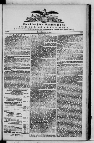 Berlinische Nachrichten von Staats- und gelehrten Sachen vom 09.04.1863