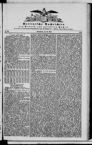 Berlinische Nachrichten von Staats- und gelehrten Sachen vom 18.04.1863