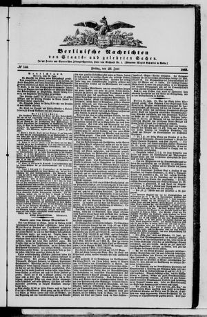 Berlinische Nachrichten von Staats- und gelehrten Sachen vom 26.06.1863